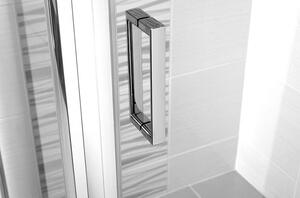 Sprchový kout, Mistica, čtverec, 90 cm, chrom ALU, sklo Čiré, dveře zalamovací