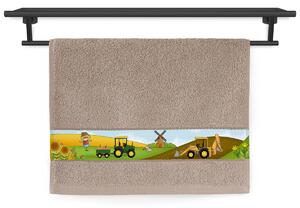 Dětský ručník Veba RUJANA tisk Malý farmář nugátová Velikost: 30x50 cm
