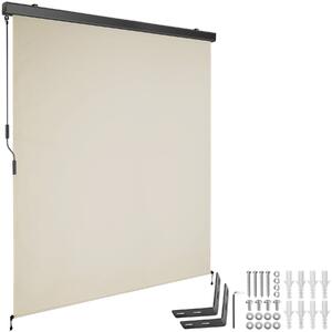 Tectake Svislá markýza Eloise se 2 nástěnnými držáky - 160 x 250 cm,béžová