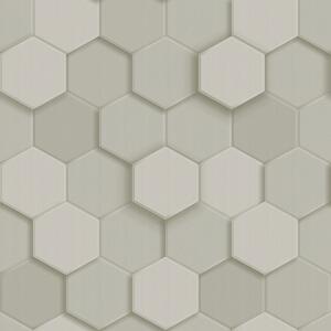 Vliesová tapeta na zeď, šedá, hexagony, 347850, 3D Reflections, Origin