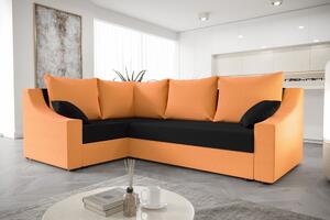 Praktická rohová sedačka OMNIA - oranžová / černá