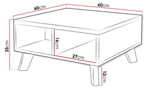 Konferenční stolek COLINA 2 - dub wotan / černý