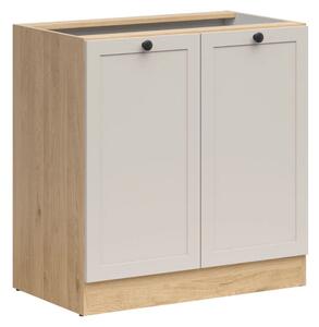 Kuchyňská skříňka Junona Ramka 80 cm, dub bernstein/kašmír