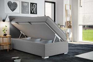 Prošívaná postel boxspring IBOLYA - 100x200, světle šedá