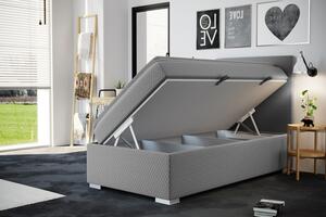 Prošívaná postel boxspring IBOLYA - 90x200, světle šedá