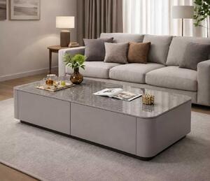LuxuryForm DESIGN Konferenční stolek ASTON 120 × 60 × 36 cm – šedý s šedou deskou