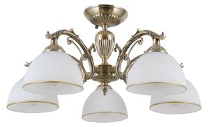 ITALUX PND-5122-5 Feneza stropní svítidlo 5xE27 D600mm starožitná bronzová, bílá
