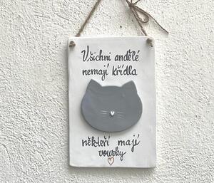 Kočičí cedulka - Kočky andělé Keramika Andreas