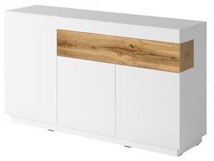Komoda Stacey Typ 43 (dub + bílý vysoký lesk). Akce -12%