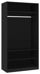 Šatní skříň černá 100 x 50 x 200 cm dřevotříska