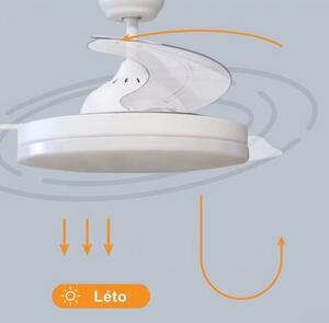Stropní ventilátor se světlem Tungati 107cm 61W, 1521lm, CCT, DO, bílý, 3 roky záruka
