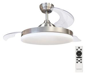 Stropní ventilátor se světlem Tungati 107cm 61W 1521lm, CCT, DO, barva nikl, 3 roky záruka