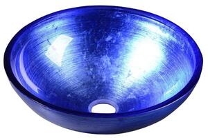 SAPHO - MURANO BLU skleněné umyvadlo na desku, průměr 40cm, modrá AL5318-65
