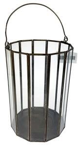 Svícen metal sklo pr.18 cm, v. 26 cm