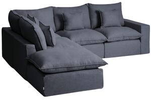Kave Home Tmavě šedá rohová pohovka Anarela 307 cm s odnímatelným potahem, levá