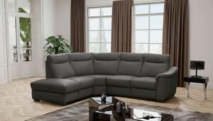 ROHOVÁ SEDAČKA, textil, kůže, antracitová Livetastic - Sedací soupravy, Online Only