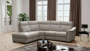 ROHOVÁ SEDAČKA, textil, kůže, jílová barva Livetastic - Sedací soupravy, Online Only