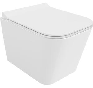Mexen Teo, závěsná WC mísa 510x345x340 mm, Rimless Tornádo + WC sedátko z duroplastu, bílá lesklá, 30850700T