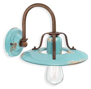 Ferroluce Nástěnné retro svítidlo COUNTRY, š. 30 cm, 1xE27 Barva: Světle modrá