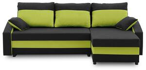 Rohová rozkládací sedací souprava HEWLET PLUS color Černá + zelená
