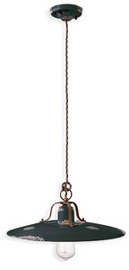 Ferroluce Závěsné retro svítidlo COUNTRY, Ø 40 cm, 1xE27 Barva: Černá