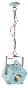 Ferroluce Závěsné retro svítidlo INDUSTRIAL, v. 35 cm, 1xE27 Barva: Světle modrá