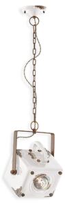 Ferroluce Závěsné retro svítidlo INDUSTRIAL, v. 35 cm, 1xE27 Barva: Bílá