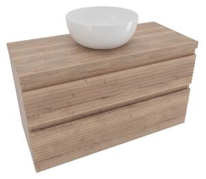 Koupelnová skříňka 2 zásuvková s krycí deskou Naturel Savona 98x53x44,8 cm dub Halifax mat SAVONA2100DHD