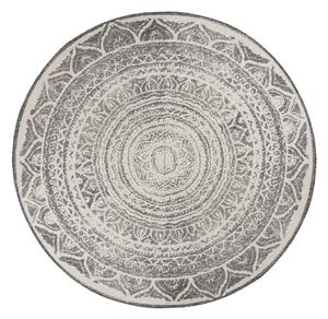NORTHRUGS, Kusový koberec Twin Supreme 104164 Siruma Grey/Cream kruh – na ven i na doma, 140x140 (průměr) kruh, šedá, chodba / předsíň