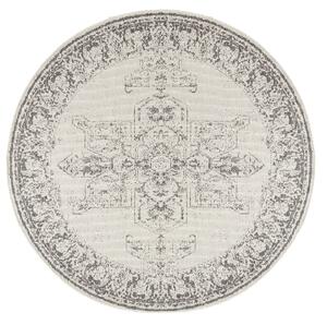 NORTHRUGS Kusový koberec Twin Supreme 104136 Grey/Cream kruh – na ven i na doma - 200x200 (průměr) kruh cm