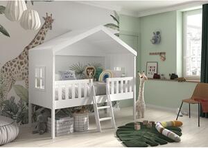 Bílá domečková vyvýšená dětská postel 90x200 cm Housebed – Vipack