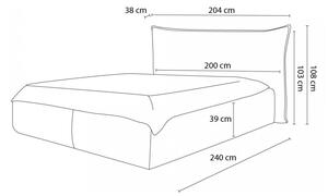 Tmavě šedá čalouněná dvoulůžková postel s úložným prostorem s roštem 160x200 cm Jade – Bobochic Paris