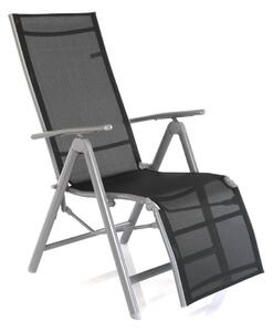 Zahradní polohovací židle Tulio, černá / šedá