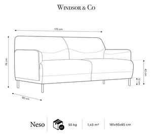 Světle šedá pohovka Windsor & Co Sofas Neso, 175 cm