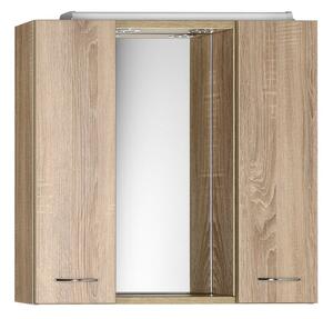 AQUALINE - ZOJA/KERAMIA FRESH galerka s LED osvětlením, 70x60x14cm, dub platin 45029