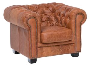 Křeslo z pravé kůže Chesterfield IV