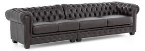 Pětimístná pohovka z pravé kůže Chesterfield