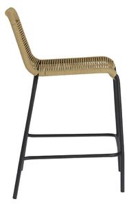Béžová barová židle s ocelovou konstrukcí Kave Home Glenville, výška 62 cm