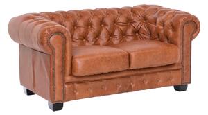Dvoumístná pohovka z pravé kůže Chesterfield II