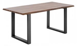 Jídelní stůl s kovovýma nohama 140x90 masiv palisandr Bollywood černé nohy