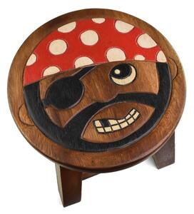 Stolička dřevěná dekor pirát