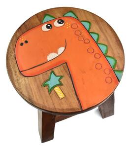 Stolička dřevěná dekor dino