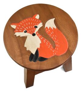 Stolička dřevěná dekor liška