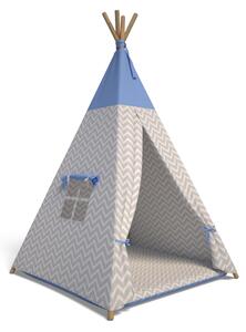 Dětský stan TEEPEE, 105x140x105, modrá/vlnky