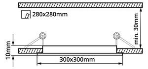 LED-lumin LED panel vestavný čtvercový, 24W, 2200lm, 4000K