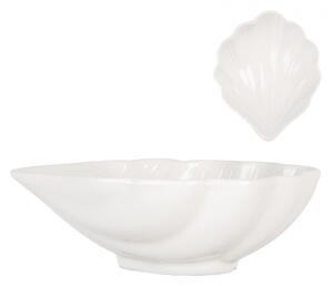 Bílá porcelánová miska ve tvaru mušle – 12x10x4 cm
