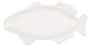 Bílá porcelánová miska ve tvaru ryby – 30x15x3 cm
