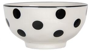 Bílá keramická miska s černými puntíky Black Dot – 125 ml