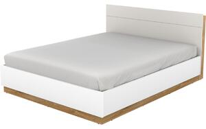 Postel se zdvíhacím roštem 140x200 DENTRO DT02 bílá / dub stirling