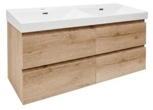 Koupelnová skříňka s umyvadlem SAT B-Way 119x50x45 cm dub mat BWAY2120OAKU4